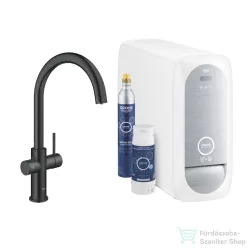   Grohe BLUE HOME C kifolyós csaptelep kezdőkészlet vízszűrő funkcióval,Bársony fekete 31455KS1