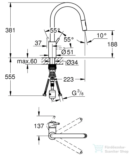 Grohe CONCETTO EGYKAROS MOSOGATÓCSAP 1/2? matt szuperacél 31483DC2