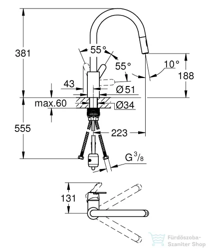 Grohe Get egykaros mosogatócsap, króm 31484001