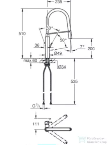 Grohe Concetto mosogató csaptelep, Supersteel 31491DC0