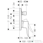 Hansgrohe Metris egykaros, falsík alatti kádcsaptelep 31493000