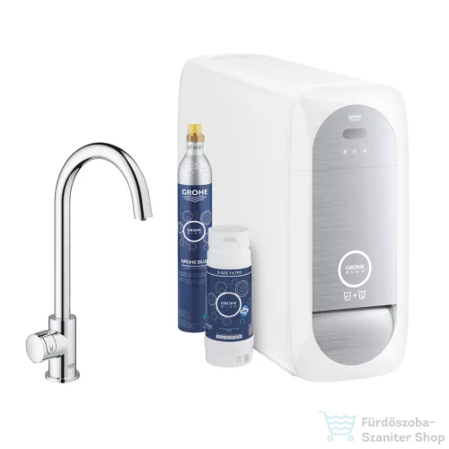 Grohe BLUE HOME C kifolyós Mono csaptelep kezdőkészlet vízszűrő funkcióval,Króm 31498001