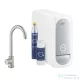 Grohe BLUE HOME C kifolyós Mono csaptelep kezdőkészlet vízszűrő funkcióval,Supersteel 31498DC1