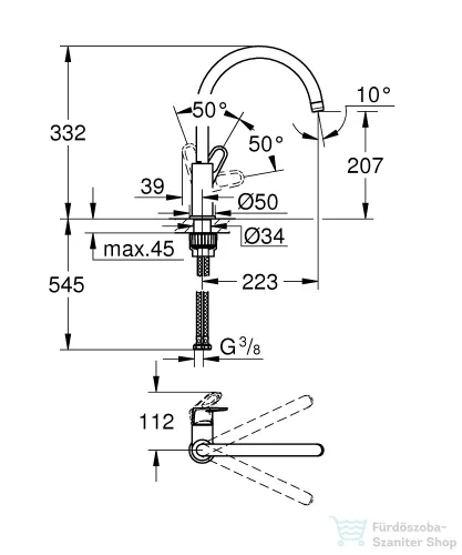 Grohe BAUFlOW EGYKAROS MOSOGATÓCSAP 1/2?  króm 31538001