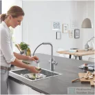 Grohe BLUE HOME L kifolyós,kihúzható fejes csaptelep kezdőkészlet vízszűrő funkcióval,Supersteel 31539DC0