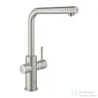 Grohe BLUE HOME L kifolyós,kihúzható fejes csaptelep kezdőkészlet vízszűrő funkcióval,Supersteel 31539DC0