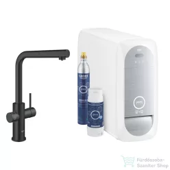   Grohe BLUE HOME L kifolyós,kihúzható fejes csaptelep kezdőkészlet vízszűrő funkcióval,Bársony fekete 31539KS0