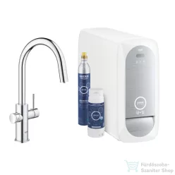   Grohe BLUE HOME C kifolyós,kihúzható fejes csaptelep kezdőkészlet vízszűrő funkcióval,Króm 31541000