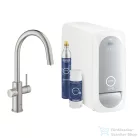 Grohe BLUE HOME C kifolyós,kihúzható fejes csaptelep kezdőkészlet vízszűrő funkcióval,Supersteel 31541DC0