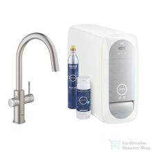   Grohe BLUE HOME C kifolyós,kihúzható fejes csaptelep kezdőkészlet vízszűrő funkcióval,Supersteel 31541DC0