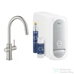  Grohe BLUE HOME C kifolyós,kihúzható fejes csaptelep kezdőkészlet vízszűrő funkcióval,Supersteel 31541DC0