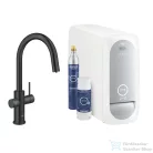 Grohe BLUE HOME C kifolyós,kihúzható fejes csaptelep kezdőkészlet vízszűrő funkcióval,Bársony fekete 31541KS0