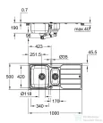 Grohe K500 ROZSDAMENTES ACÉL MOSOGATÓTÁLCA, CSEPEGTETŐVEL 31572SD1