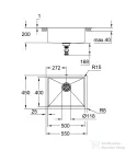 Grohe K700U rozsdamentes 55x45 cm-es mosogató medence,Brushed Hard Graphite 31574AL1