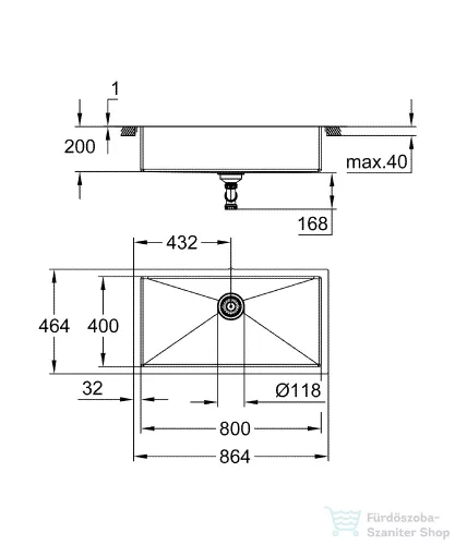 Grohe K700 ROZSDAMENTES ACÉL MOSOGATÓTÁLCA rozsdamentes acél 31578SD1