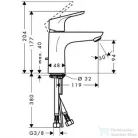 Hansgrohe FOCUS 100, egykaros mosdó csaptelep, automata leeresztővel, króm 31607000