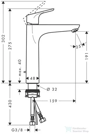 Hansgrohe FOCUS 190 egykaros mosdócsaptelep króm 31608