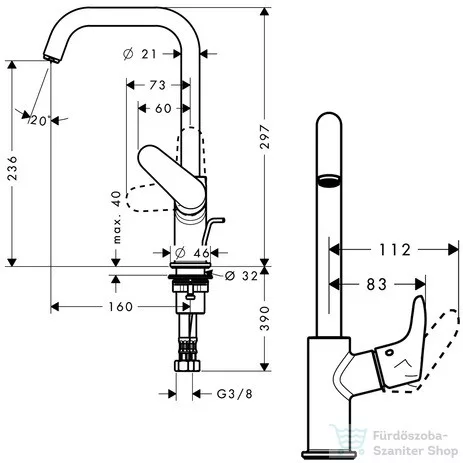 Hansgrohe FOCUS 240 egykaros mosdócsaptelep króm 31609