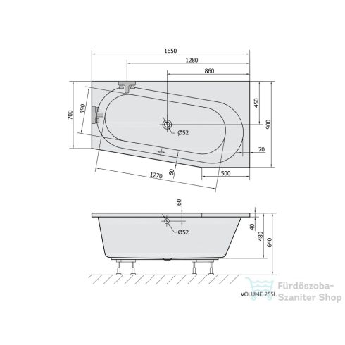 Sapho POLYSAN ASTRA WR 165x90 kád 31611