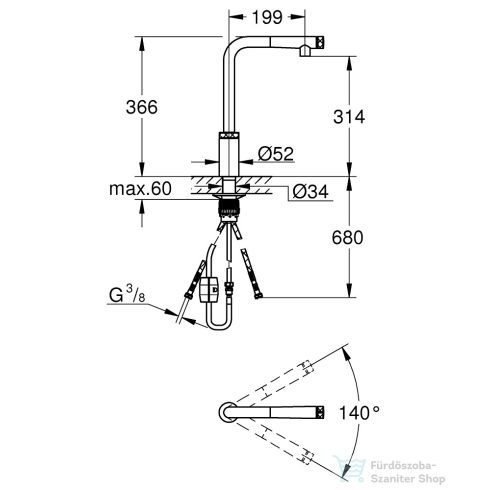 Grohe MINTA SMARTCONTROL MOSOGATÓ CSAPTELEP SMARTCONTROL VEZÉRLÉSSEL króm 31613000