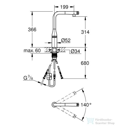 Grohe ESSENCE SMARTCONTROL MOSOGATÓ CSAPTELEP SMARTCONTROL VEZÉRLÉSSEL matt warm sunset 31615DL0