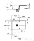Grohe K400 KOMPOZIT MOSOGATÓTÁLCA CSEPEGTETŐVEL gránit fekete 31639AP0