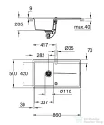 Grohe K400 KOMPOZIT MOSOGATÓTÁLCA CSEPEGTETŐVEL gránit szürke 31640AT0