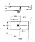 Grohe K400 KOMPOZIT MOSOGATÓTÁLCA CSEPEGTETŐVEL gránit szürke 31641AT0