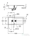 Grohe K400 KOMPOZIT MOSOGATÓTÁLCA CSEPEGTETŐVEL gránit szürke 31642AT0