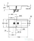 Grohe K400 KOMPOZIT MOSOGATÓTÁLCA CSEPEGTETŐVEL gránit fekete 31643AP0