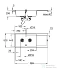 Grohe K500 KOMPOZIT MOSOGATÓTÁLCA CSEPEGTETŐVEL gránit fekete 31647AP0