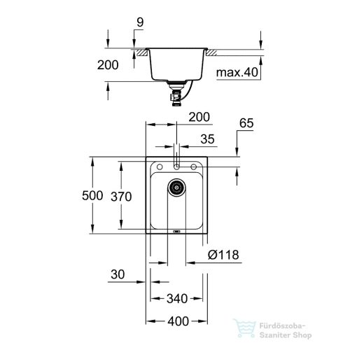 Grohe K700 KOMPOZIT MOSOGATÓTÁLCA gránit szürke 31650AT0