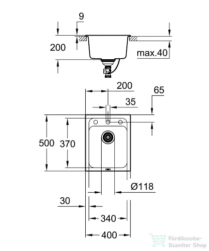 Grohe K700 KOMPOZIT MOSOGATÓTÁLCA gránit szürke 31650AT0