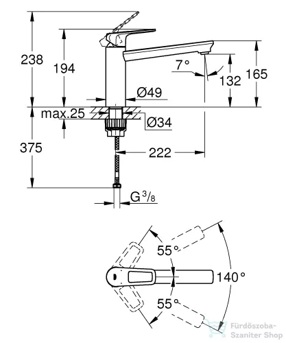 Grohe BAULOOP EGYKAROS MOSOGATÓCSAP 1/2?  króm 31706000