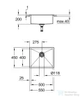 Grohe K700 ROZSDAMENTES ACÉL MOSOGATÓTÁLCA rozsdamentes acél 31726SD0