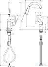 Hansgrohe Focus M41 mosogató csaptelep kihúzható zuhanyfejjel, matt fekete 31815670