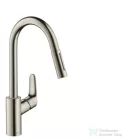 Hansgrohe HG Focus konyhai csaptelep, kihúzható zuhanyfejjel, rozsdamentes acél hatású 31815800