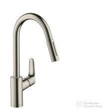  Hansgrohe HG Focus konyhai csaptelep, kihúzható zuhanyfejjel, rozsdamentes acél hatású 31815800