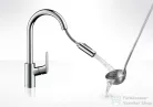 Hansgrohe HG Focus konyhai csaptelep, kihúzható zuhanyfejjel, rozsdamentes acél hatású 31815800