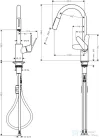 Hansgrohe FOCUS M41 240 kihúzható fejes mosogató csaptelep,2 jet,króm 31833000