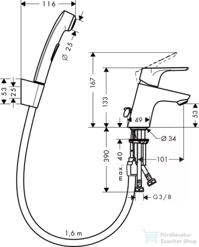 Hansgrohe HG Focus E 2 Bidette szett króm 31926000