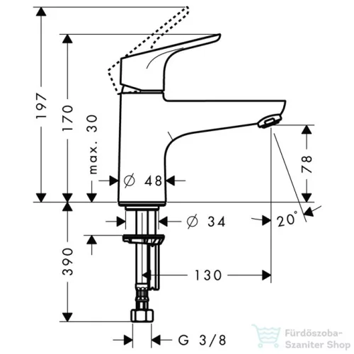 Hansgrohe FOCUS E2 MONOTROU egykaros kádcsaptelep, króm 31931000