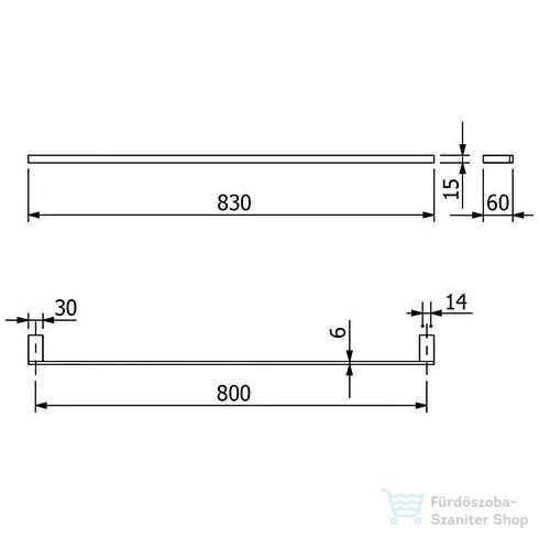 Kludi VELA C 80 cm-es törölközőtartó, matt fekete 3196139