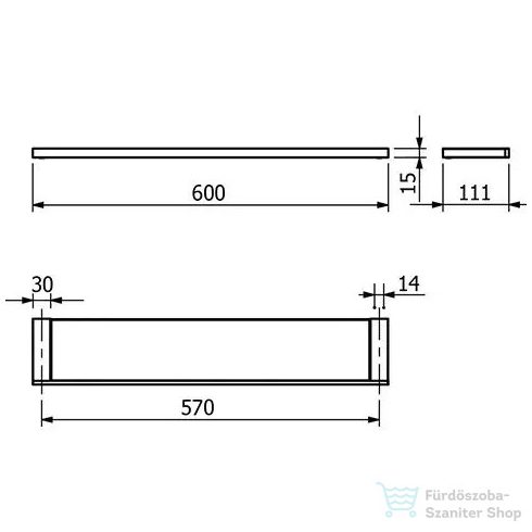 Kludi VELA C üveg polc, matt fekete 3197339