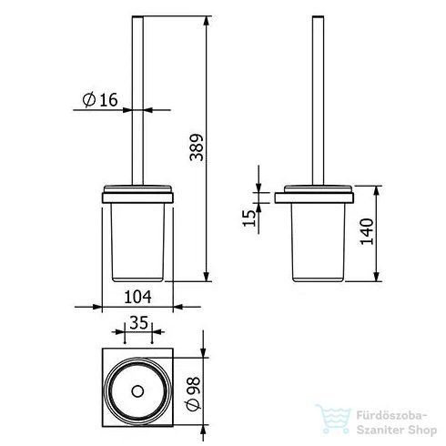 Kludi VELA C toalettkefe garnitúra, szálcsiszolt fegyvermetál 31974N2