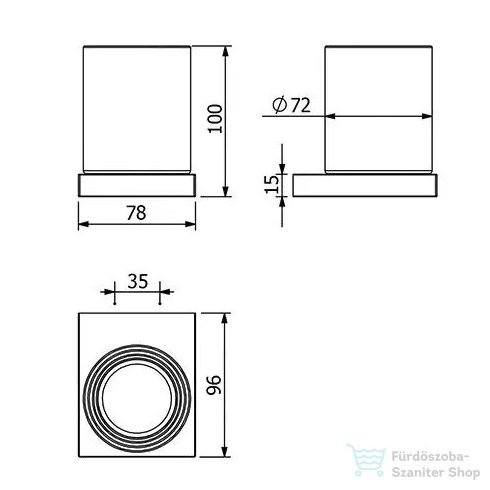 Kludi VELA C fali pohártartó üveg pohárral, króm 3197505