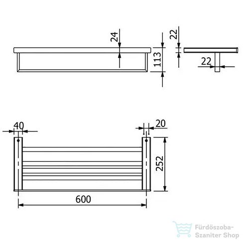 Kludi VELA C törölközőtartó polccal, matt fehér 3198953