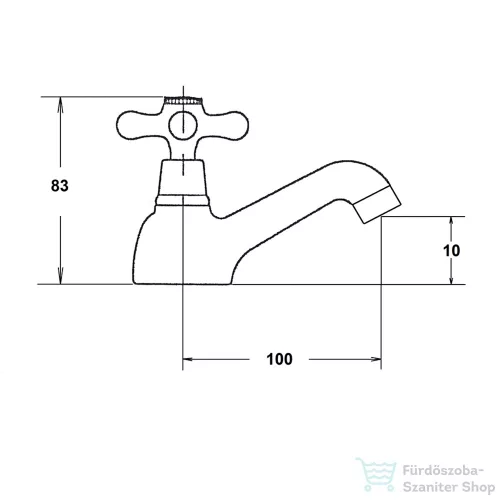 Sapho ANTEA álló szelep, bronz 3206