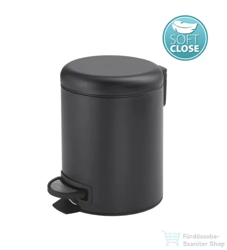 Sapho GEDY POTTY szemetes, Soft Close, 3l, matt fekete (320914)