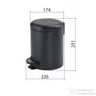 Sapho POTTY szemetes, Soft Close, 3l, gun metal (320981)
